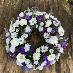 Purple &amp; White Wreath