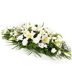 Divine White Casket Spray