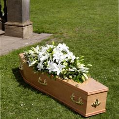 White Lily Casket Spray