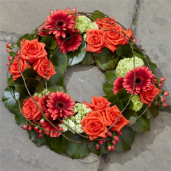 Orange and Red Wreath